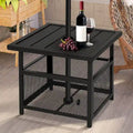 Outdoor Patio Side Table Coffee Bistro Table with 1.57 Umbrella Hole