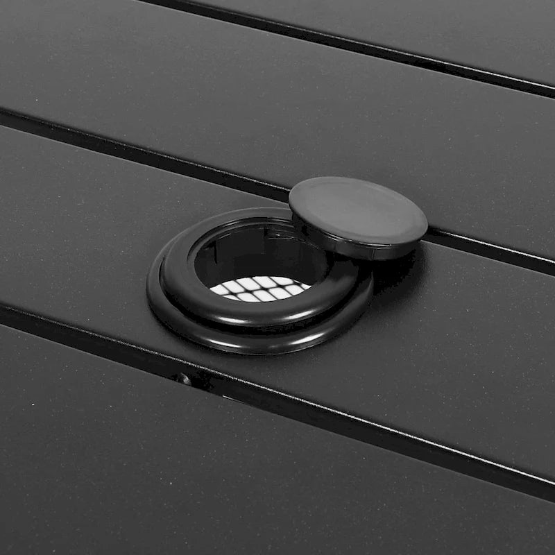 Table d'appoint de patio extérieur Table de bistrot avec trou pour parasol de 4 cm