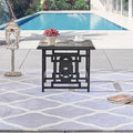 PATIO FESTIVAL Square Metal Outdoor Side Table w/ Umbrella Hole