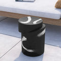 Table d'appoint d'extérieur COSIEST en béton de MgO noir de forme cylindrique
