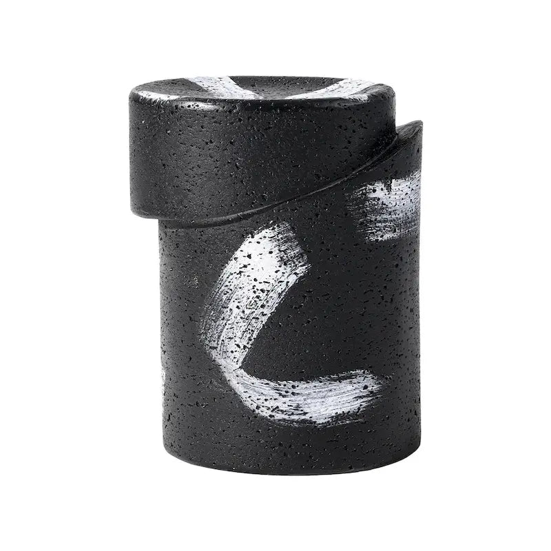Table d'appoint d'extérieur COSIEST en béton de MgO noir de forme cylindrique