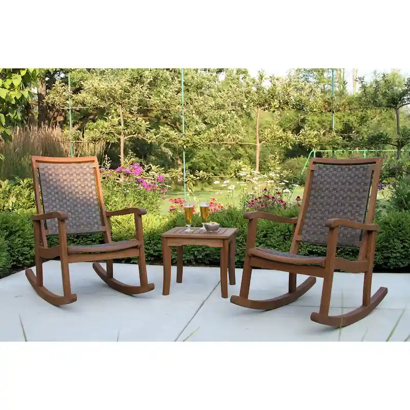 Ensemble de 3 pièces Eilaf Eucalyptus avec table d'appoint carrée