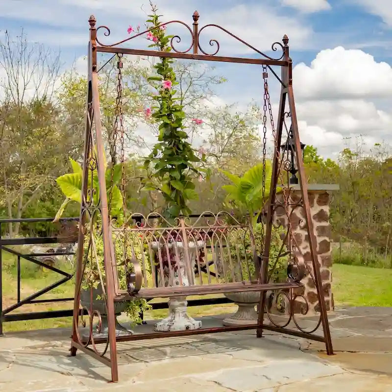 Banc-balançoire en fer Tserovani en bronze - 57,5x35x91