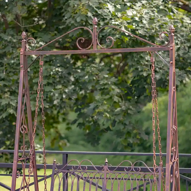 Banc-balançoire en fer Tserovani en bronze - 57,5x35x91