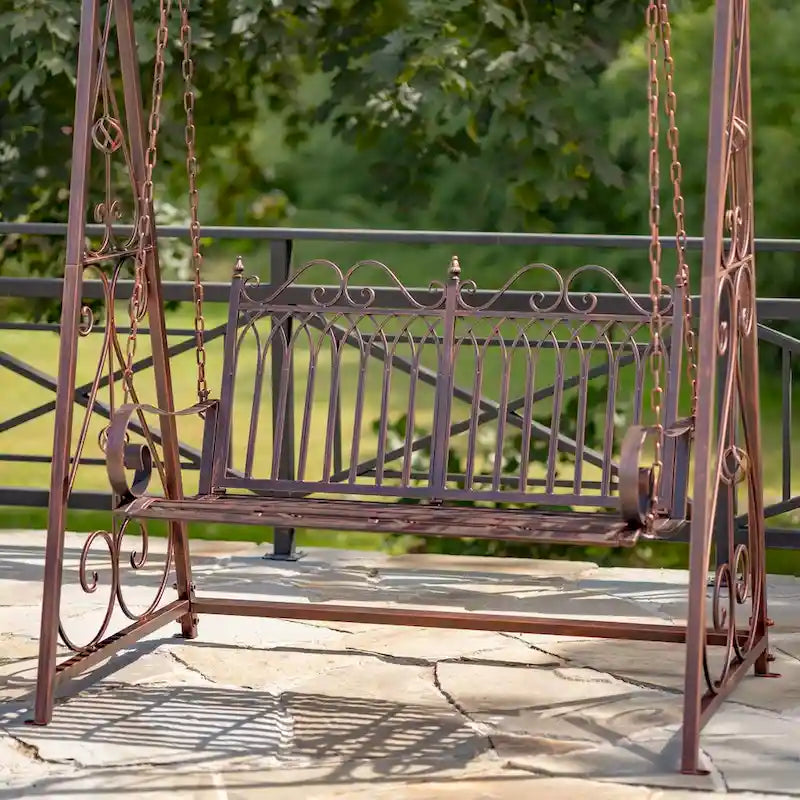 Banc-balançoire en fer Tserovani en bronze - 57,5x35x91