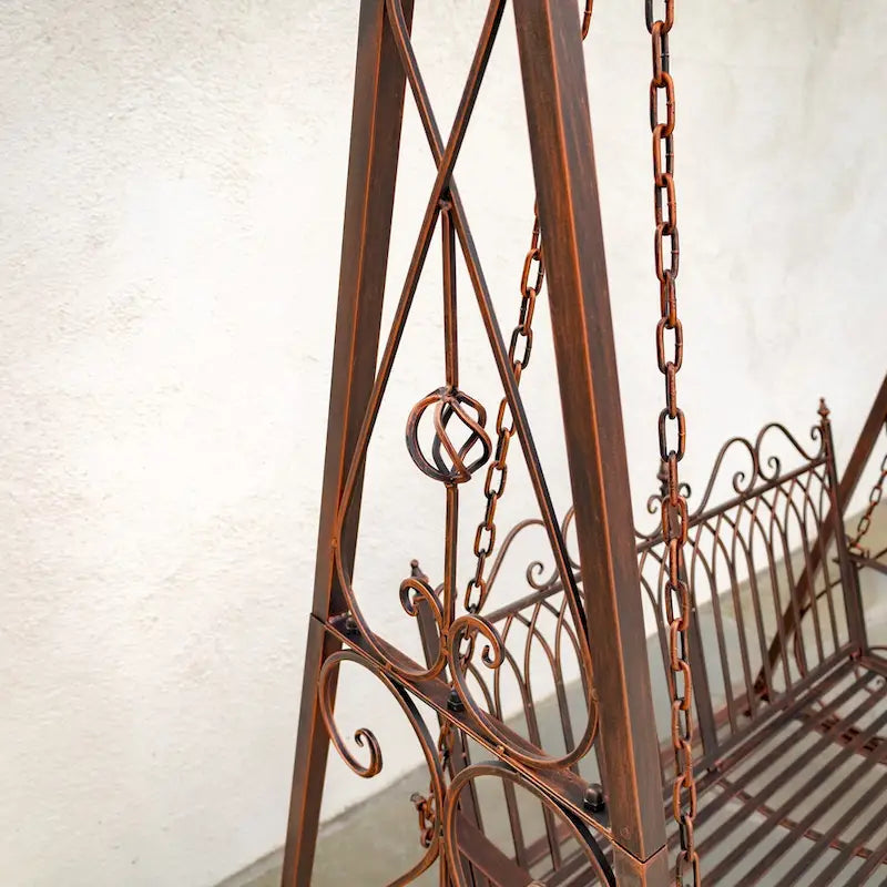 Banc-balançoire en fer Tserovani en bronze - 57,5x35x91
