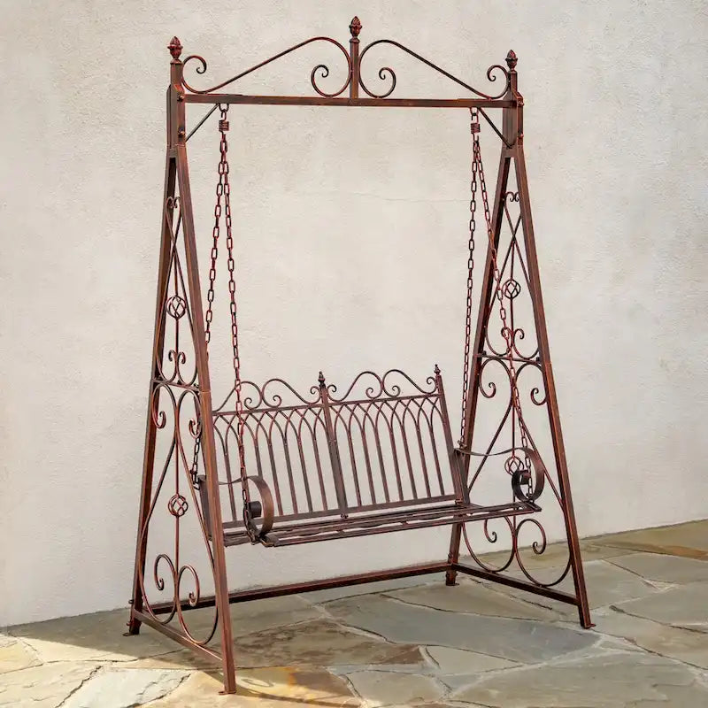 Banc-balançoire en fer Tserovani en bronze - 57,5x35x91