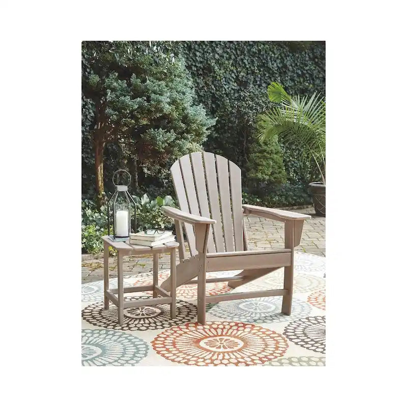 Table d'appoint rectangulaire d'extérieur en polyéthylène tout temps Sundown Treasure de Signature Design by Ashley - Marron grisâtre