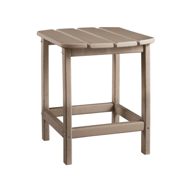 Table d'appoint rectangulaire d'extérieur en polyéthylène tout temps Sundown Treasure de Signature Design by Ashley - Marron grisâtre