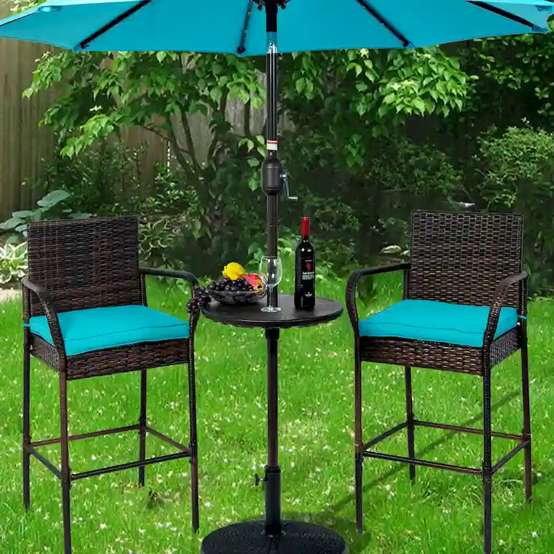 Table de parasol d'extérieur réglable, plateau de table rond portable avec trou pour parasol