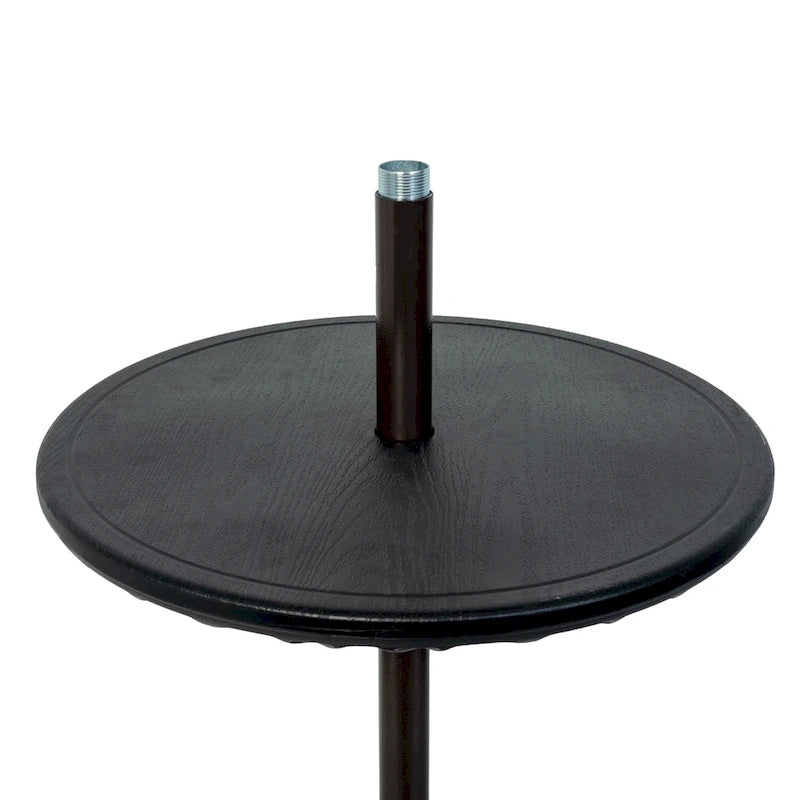 Table de parasol d'extérieur réglable, plateau de table rond portable avec trou pour parasol
