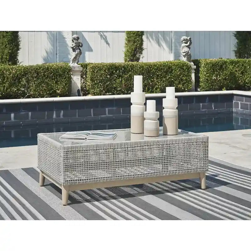 Signature Design by Ashley Seton Creek Gray Outdoor Coffee Table - 49.88 W x 28 D x 18 H