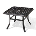 Pellebant Table Carrée d'Extérieur en Fonte d'Aluminium avec Trou pour Parasol - 24,02"L x 24,02"l x 17,52"H