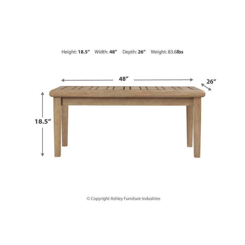 Signature Design by Ashley Gerianne Table basse rectangulaire d'extérieur marron - 50 L x 26 P x 18,63 H