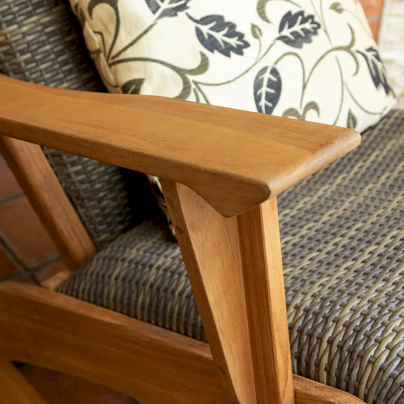 Fauteuil à bascule d'extérieur en bois de teck 3 pièces Cambridge Casual Auburn