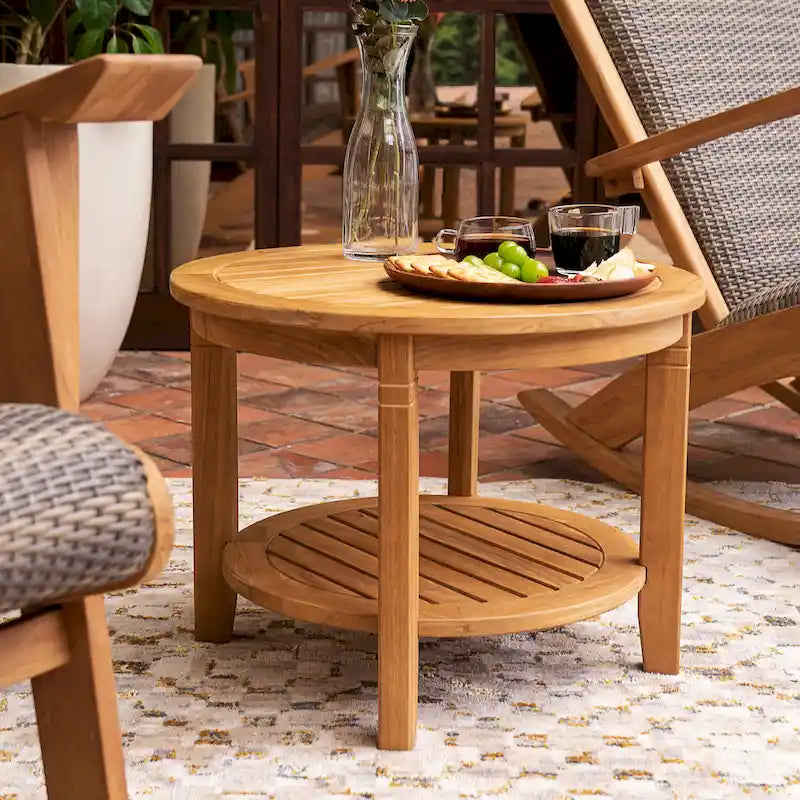 Fauteuil à bascule d'extérieur en bois de teck 3 pièces Cambridge Casual Auburn