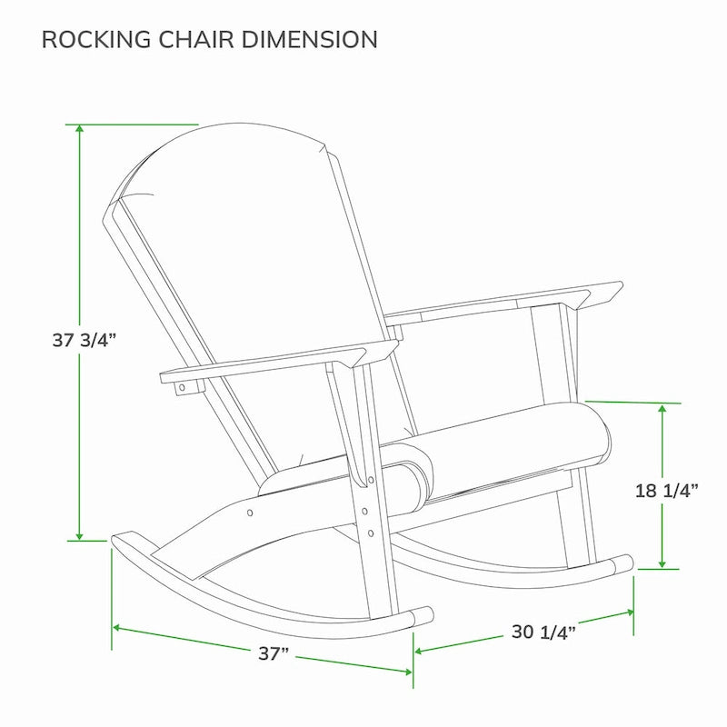 Fauteuil à bascule d'extérieur en bois de teck 3 pièces Cambridge Casual Auburn