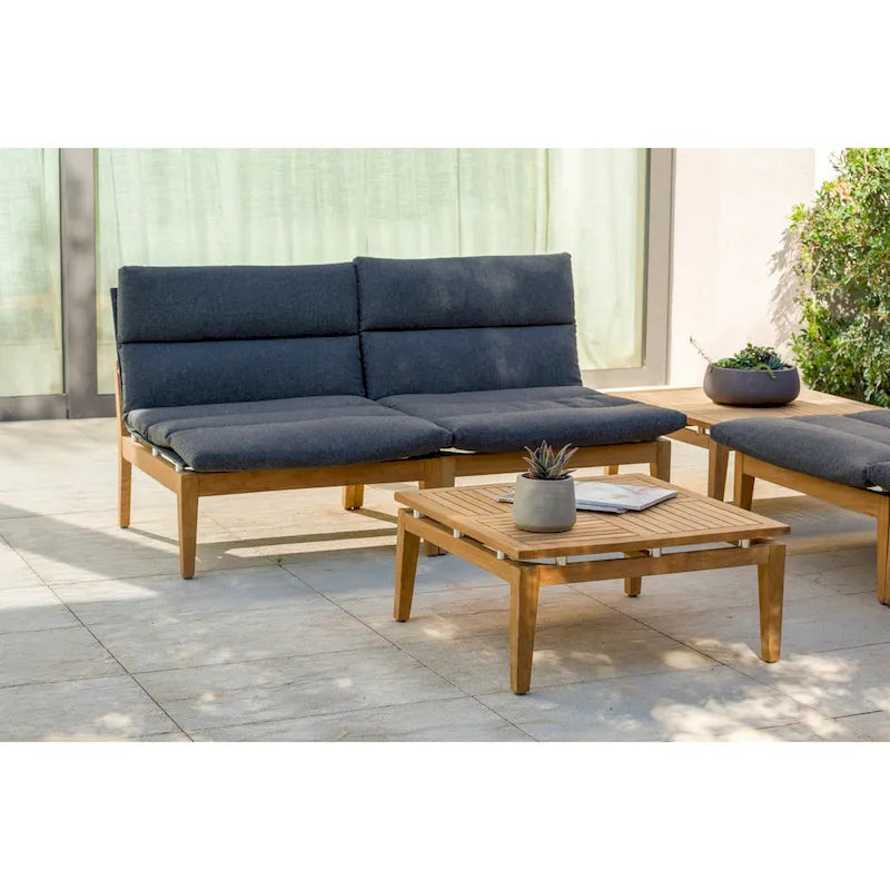 Amazonia 2pc Arnhou Outdoor Patio FSC Teak Sofa Chairs with Cushion