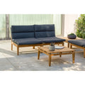 Amazonia 2pc Arnhou Outdoor Patio FSC Teak Sofa Chairs with Cushion