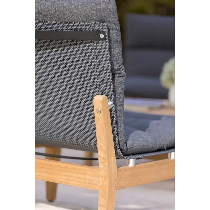 Amazonia Ensemble de 2 fauteuils de patio extérieur Arnhou en teck certifié FSC avec coussins