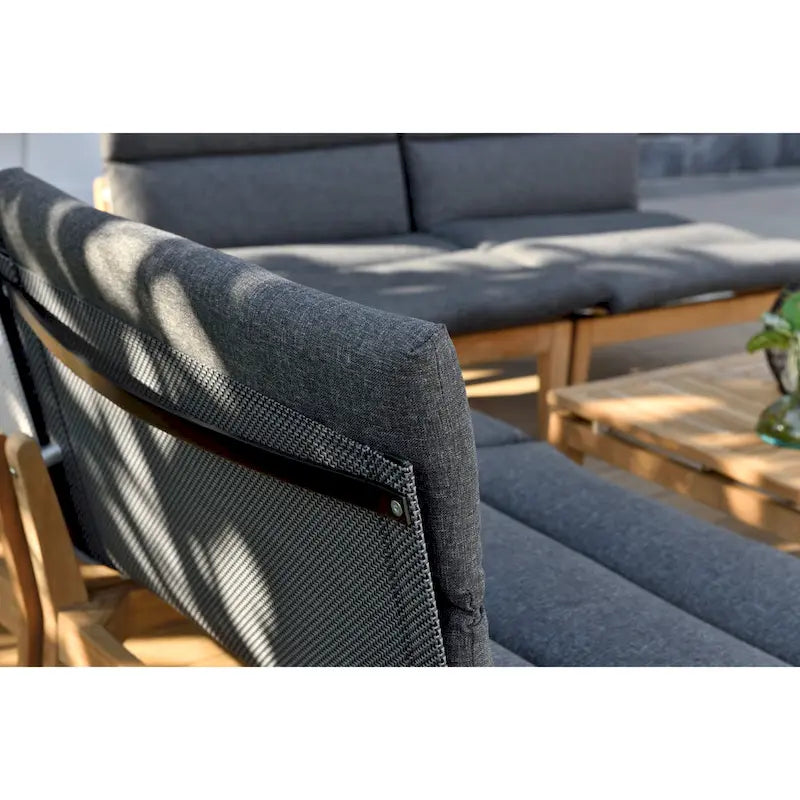 Amazonia Ensemble de 2 fauteuils de patio extérieur Arnhou en teck certifié FSC avec coussins