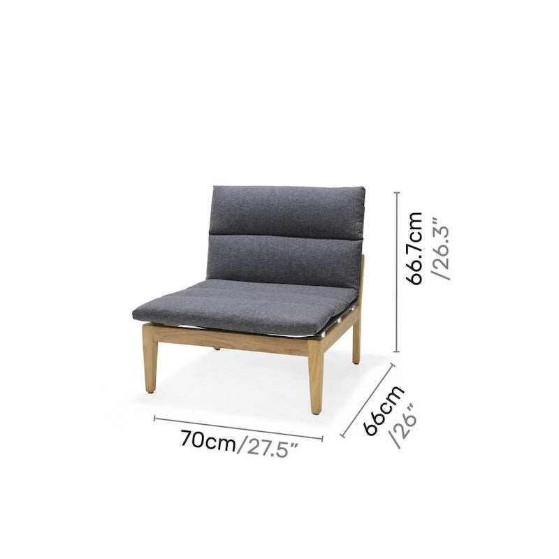Amazonia Ensemble de 2 fauteuils de patio extérieur Arnhou en teck certifié FSC avec coussins