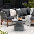 Grey MgO Round Coffee Table, Indoors and Outdoors - 16.14 H x 24.21 W x 24.21 D