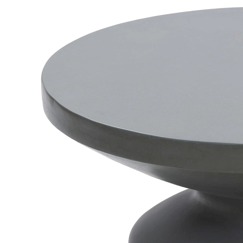 Table basse ronde en MgO gris, intérieur et extérieur - 40,99 H x 61,49 L x 61,49 P