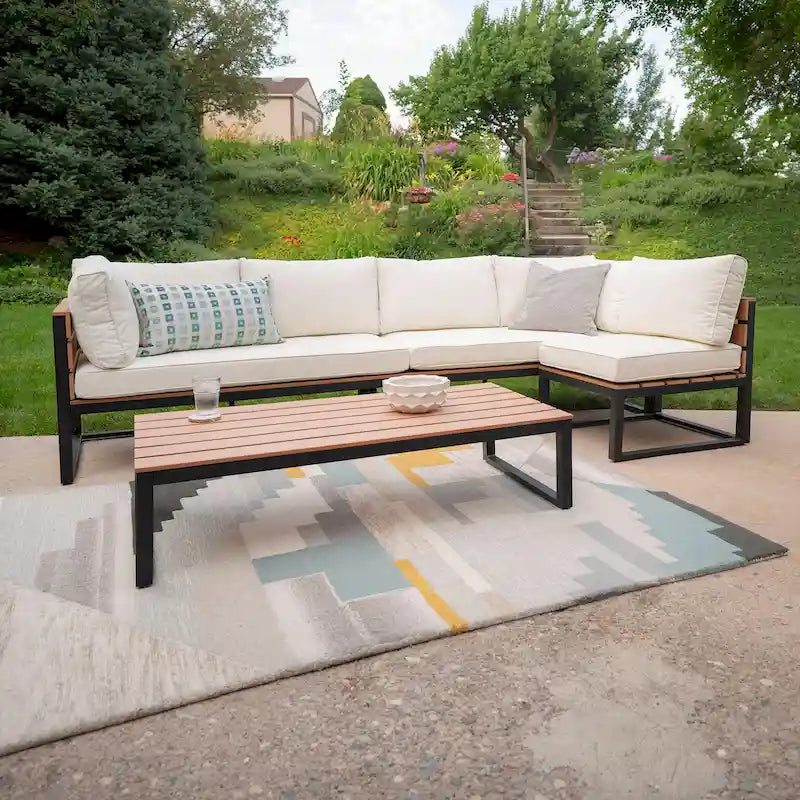 Middlebrook Hampton ensemble de 4 meubles de sectionnel et table basse d'extérieur
