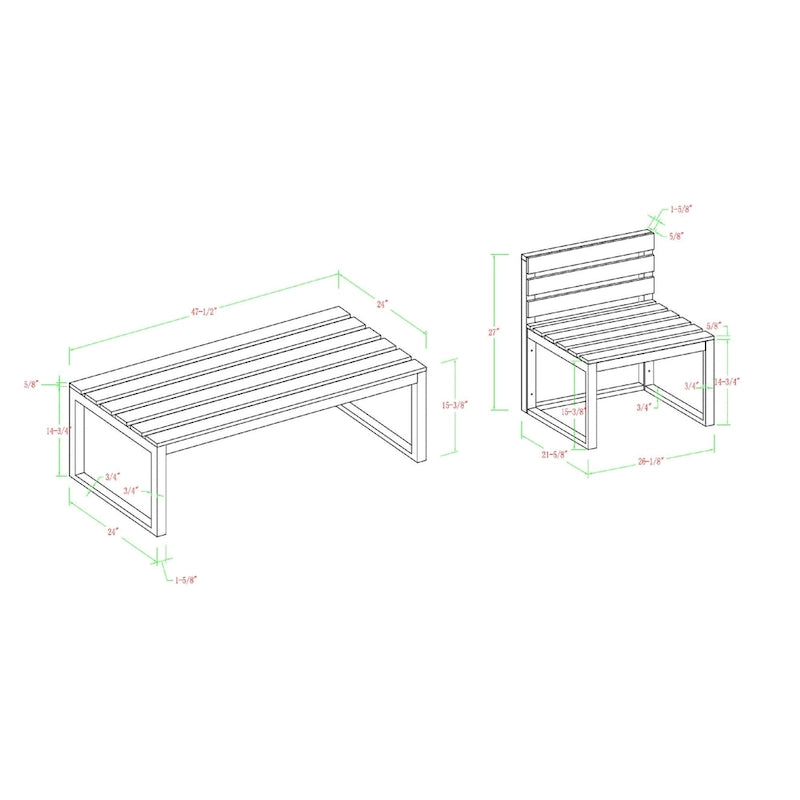 Middlebrook Hampton ensemble de 4 meubles de sectionnel et table basse d'extérieur