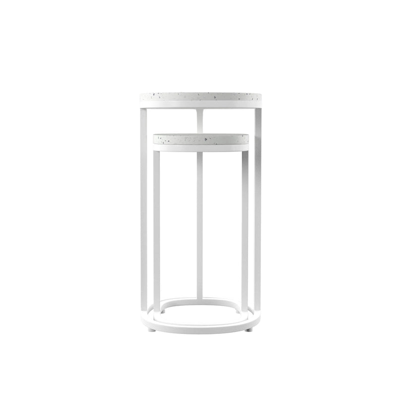 Tables gigognes d'extérieur en pierre blanche Venido 2 pièces SEI Furniture
