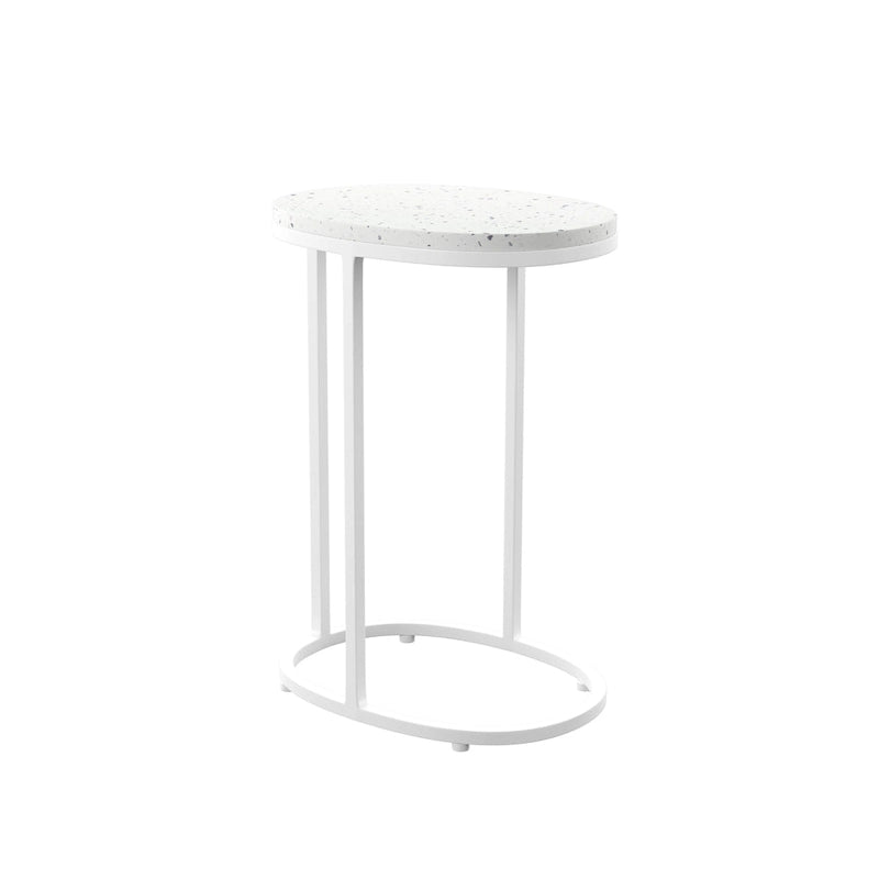 Tables gigognes d'extérieur en pierre blanche Venido 2 pièces SEI Furniture