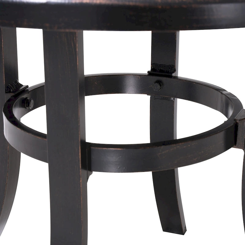 Table d'appoint de patio en aluminium moulé, ronde, d'extérieur avec trou pour parasol - 23,62 po de diamètre x 17,72 po de hauteur