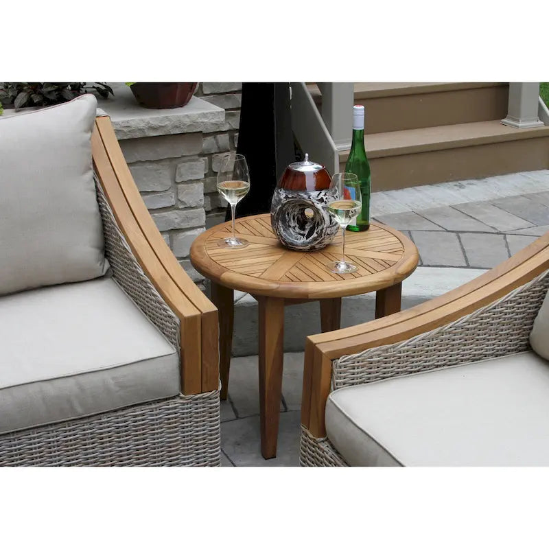 Table d'appoint ronde en teck Samera