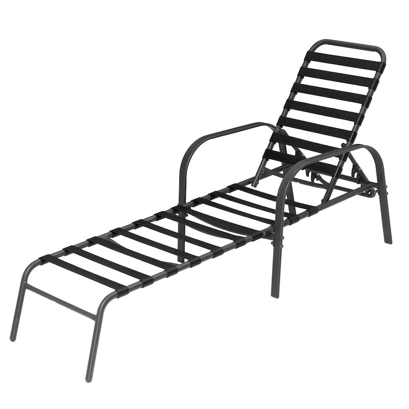 Chaise longue de patio réglable avec coussin et oreiller pour l'intérieur et l'extérieur
