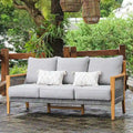 Canapé de patio en teck Nassau Cambridge Casual avec coussin