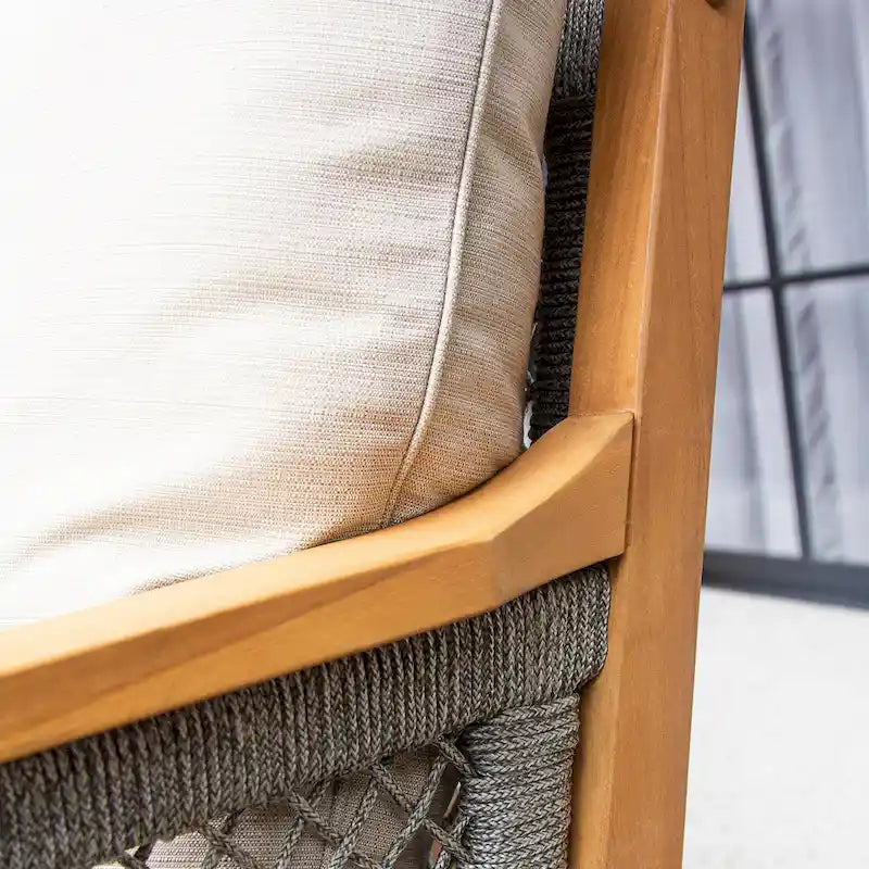 Canapé de patio en teck Nassau Cambridge Casual avec coussin