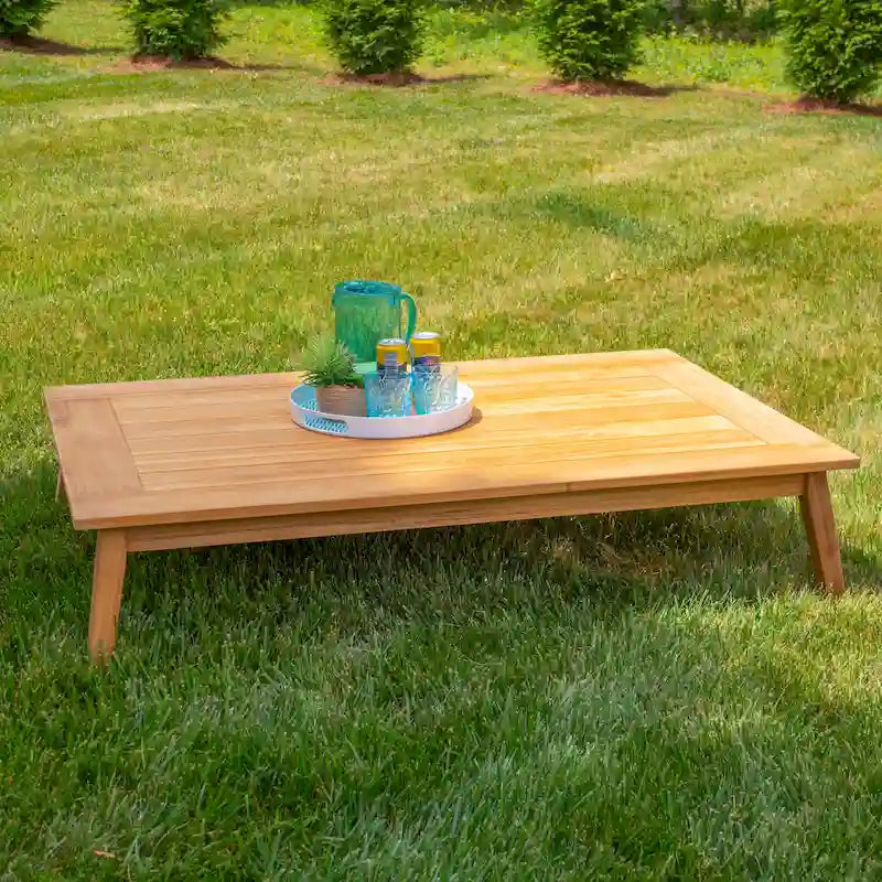 Table basse de jardin Searle en teck naturel