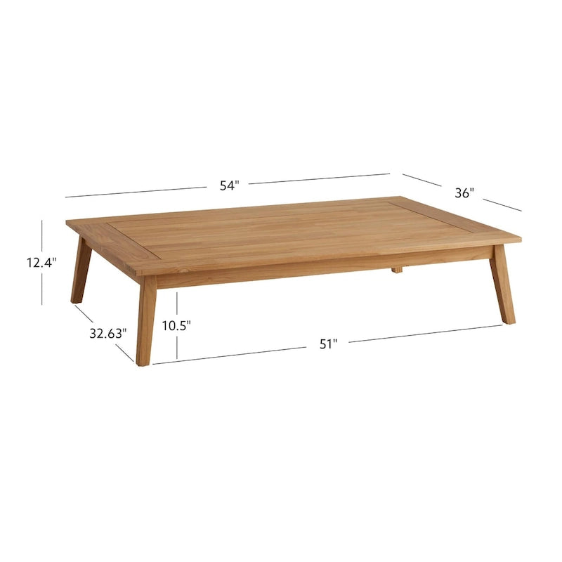 Table basse de jardin Searle en teck naturel