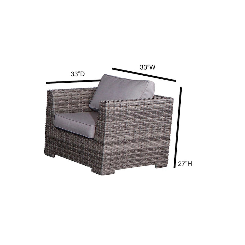 Fauteuil de salon LSI Letona 2 pièces avec coussin
