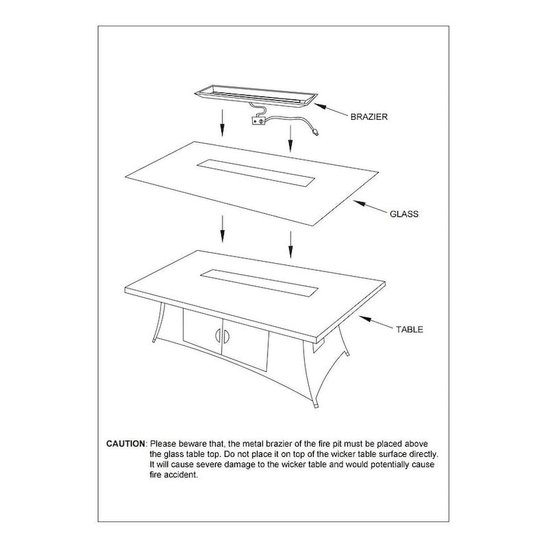 Ensemble table foyer extérieur rectangulaire en osier 7 pièces avec 6 fauteuils (housse de pluie incluse)