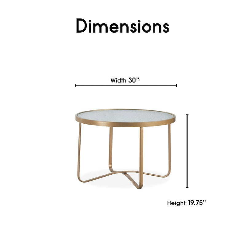 Table basse d'extérieur Mirabelle Elle Decor, Or français