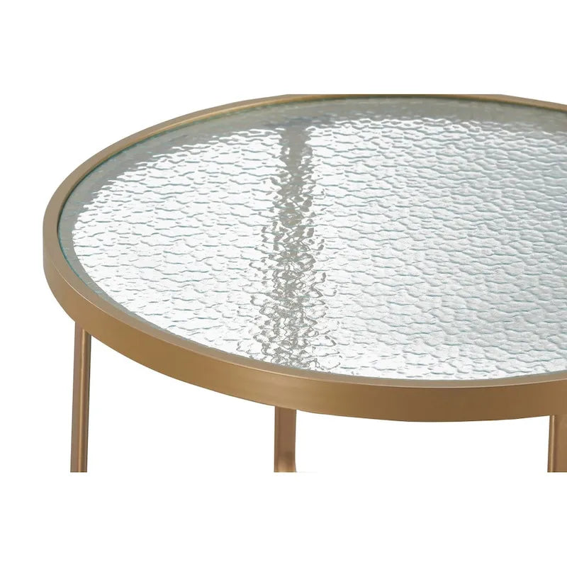 Table basse d'extérieur Mirabelle Elle Decor, Or français
