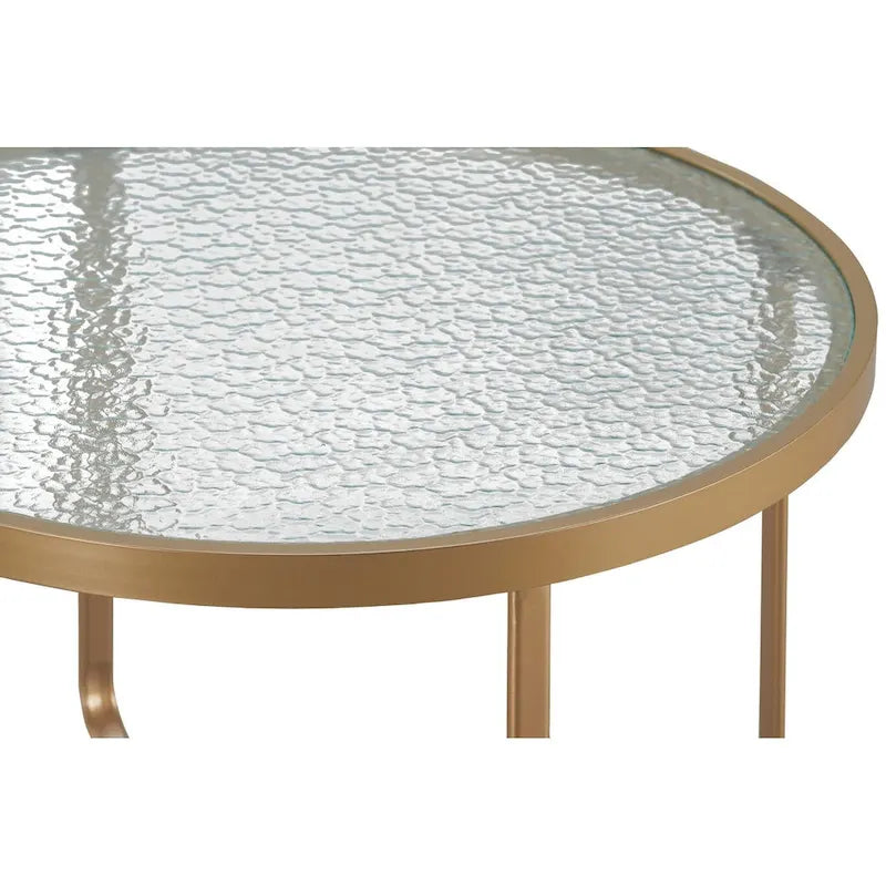 Table basse d'extérieur Mirabelle Elle Decor, Or français