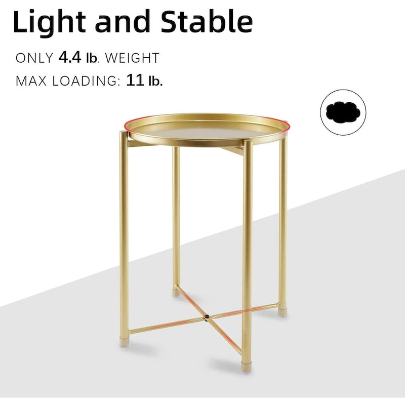 Table d'appoint en métal avec plateau amovible