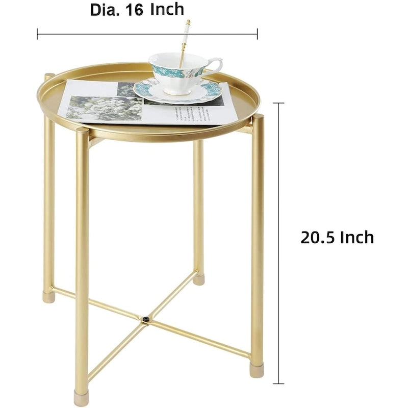 Table d'appoint en métal avec plateau amovible