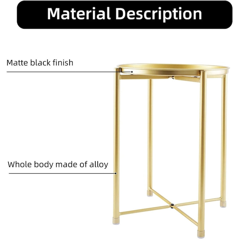 Table d'appoint en métal avec plateau amovible