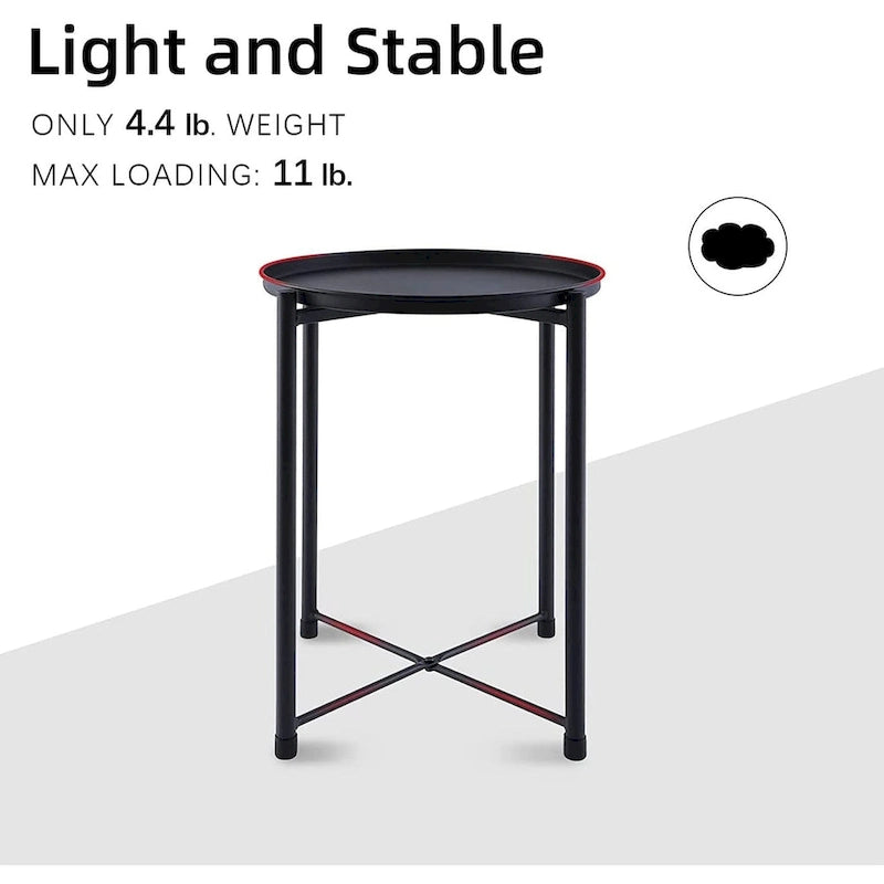 Table d'appoint en métal avec plateau amovible
