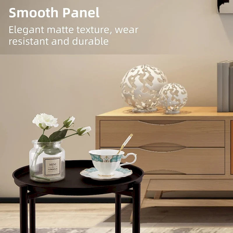 Table d'appoint en métal avec plateau amovible