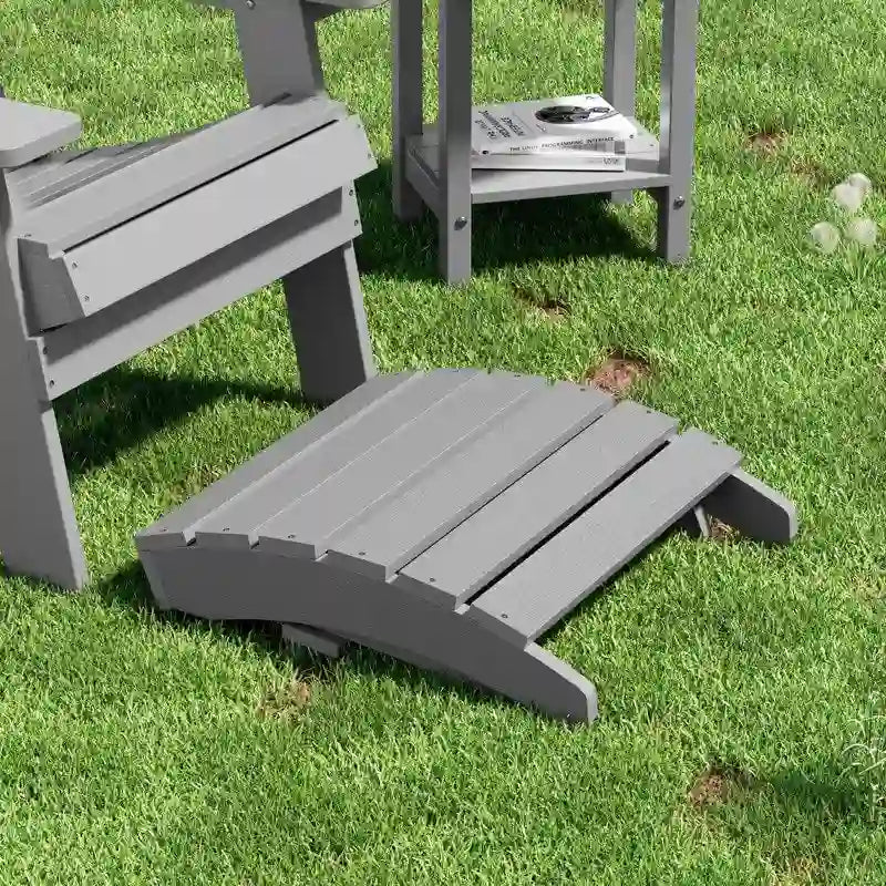 Chaise Adirondack pliante d'extérieur WINSOON 2 pièces toutes saisons en HIPS avec ottoman